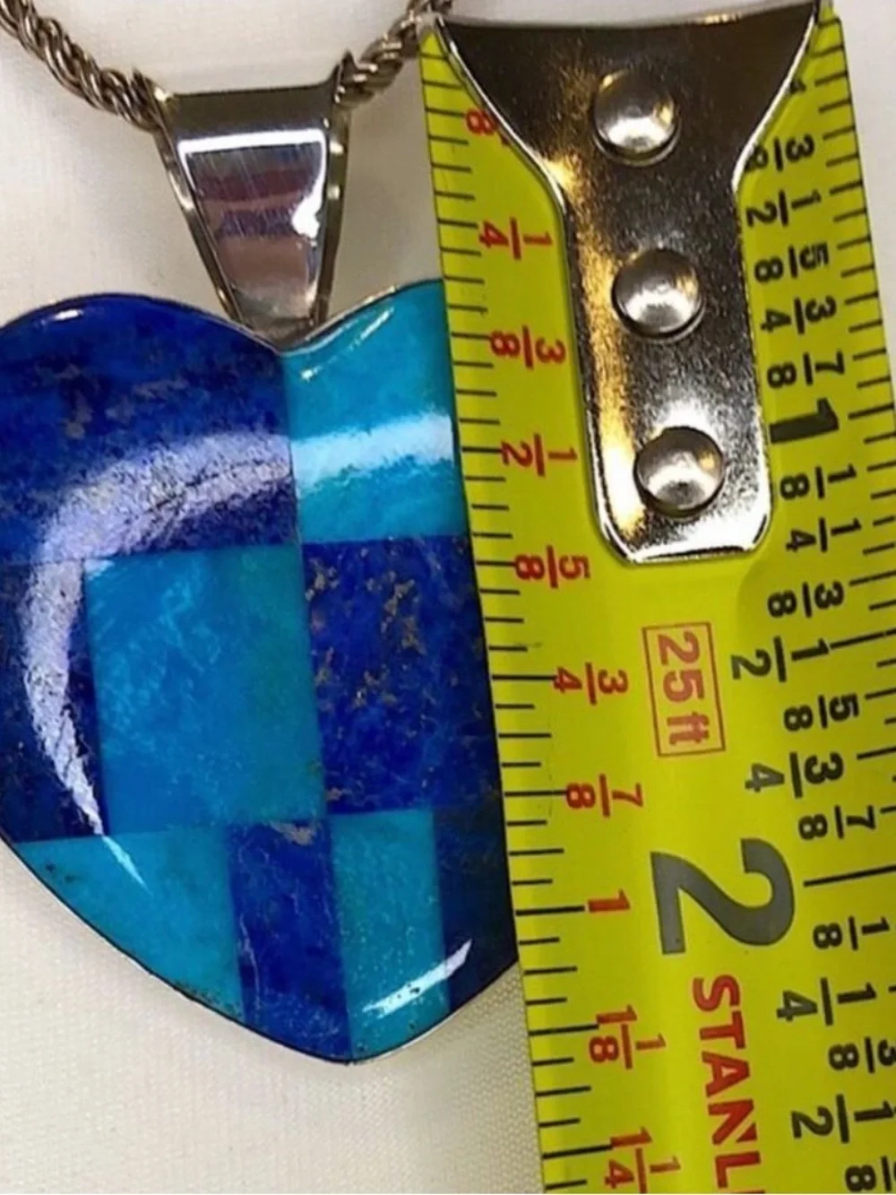 JAY KING DTR Turquoise Lapis Mosaic Inlay Heart Pendant Turquoise Lapis Necklace